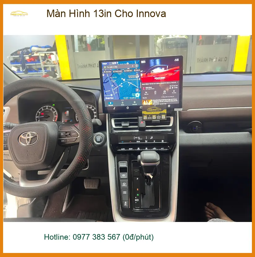 Cô Thảo lắp Màn Hình 13in cho Innova tại Quận 9 tiện giải trí và dẫn đường ảnh thực tế 2